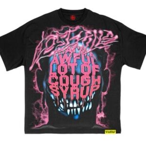 Awful Lot of Cough Syrup Skull Graphic T-Shirt